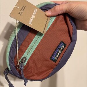 Patagonia Ultralight Red and Purple Waist Bag with Mint Zipper